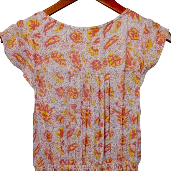 Lucky Brand Boho Floral V-neck High-low Hemline Maxi Dress EUC Size Small - Picture 3 of 7